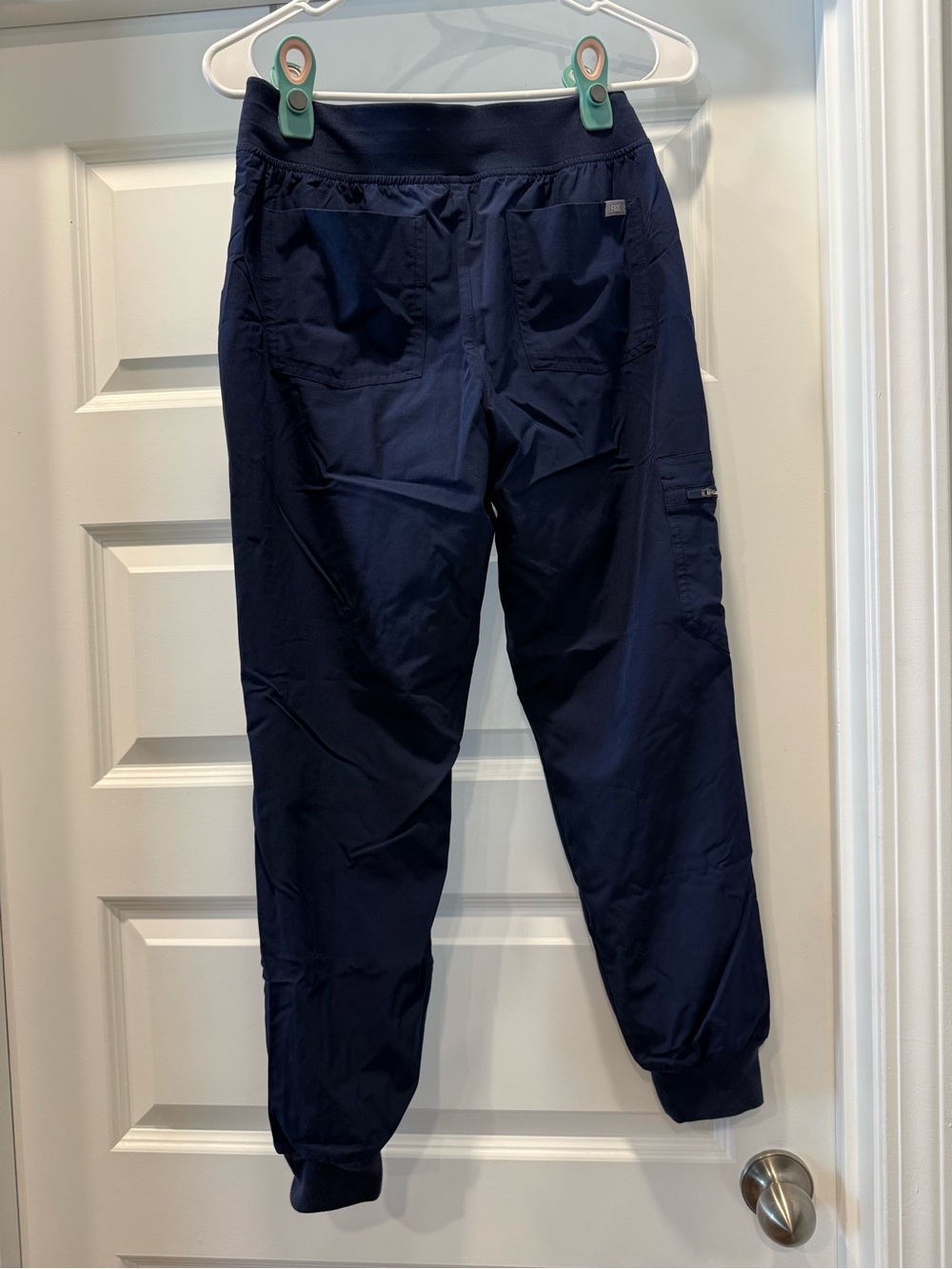 Figs Navy Joggers with Teal Drawcord - Picture 4 of 6